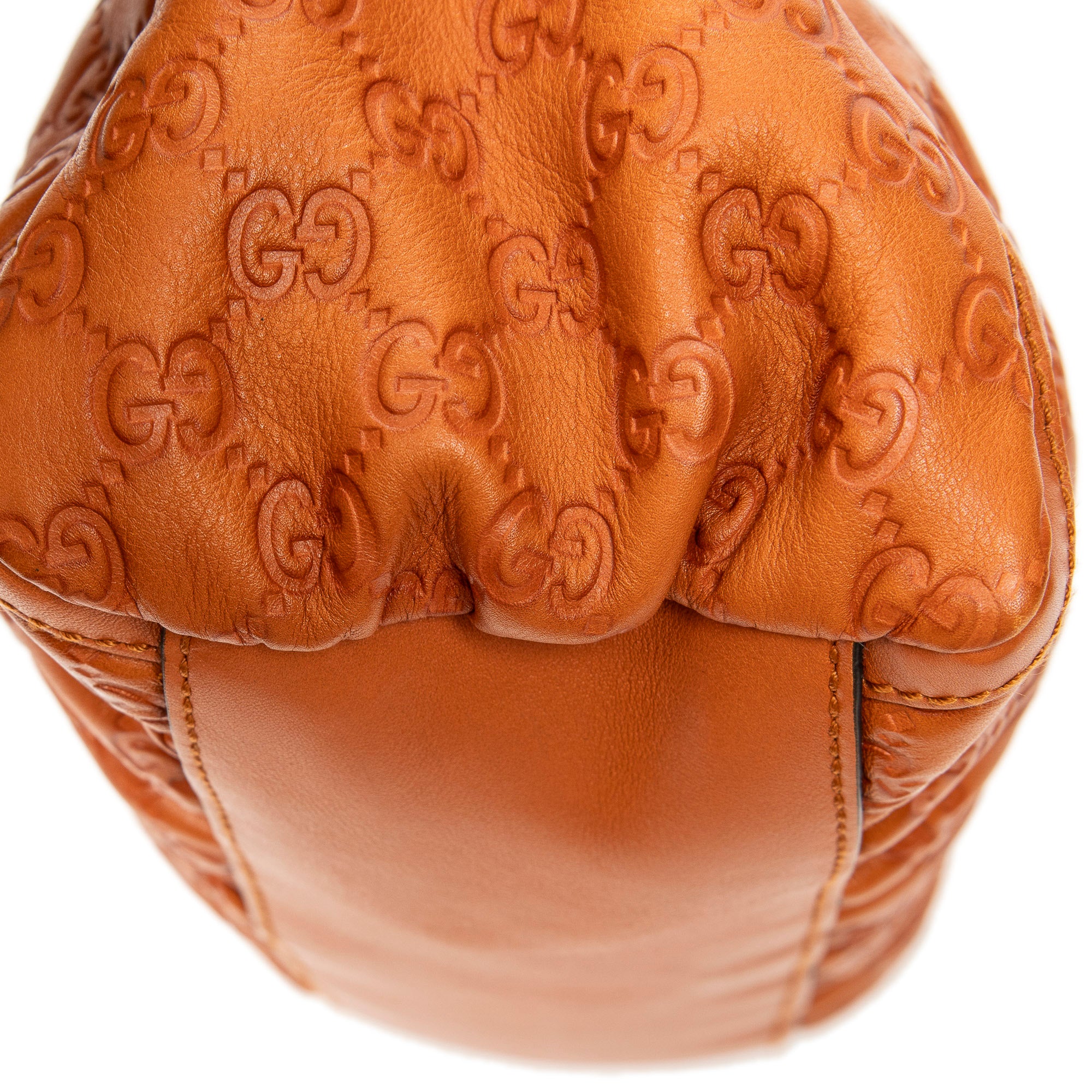 Shoulder Bag Small D-Ring Hobo Orange Guccissima Leather
