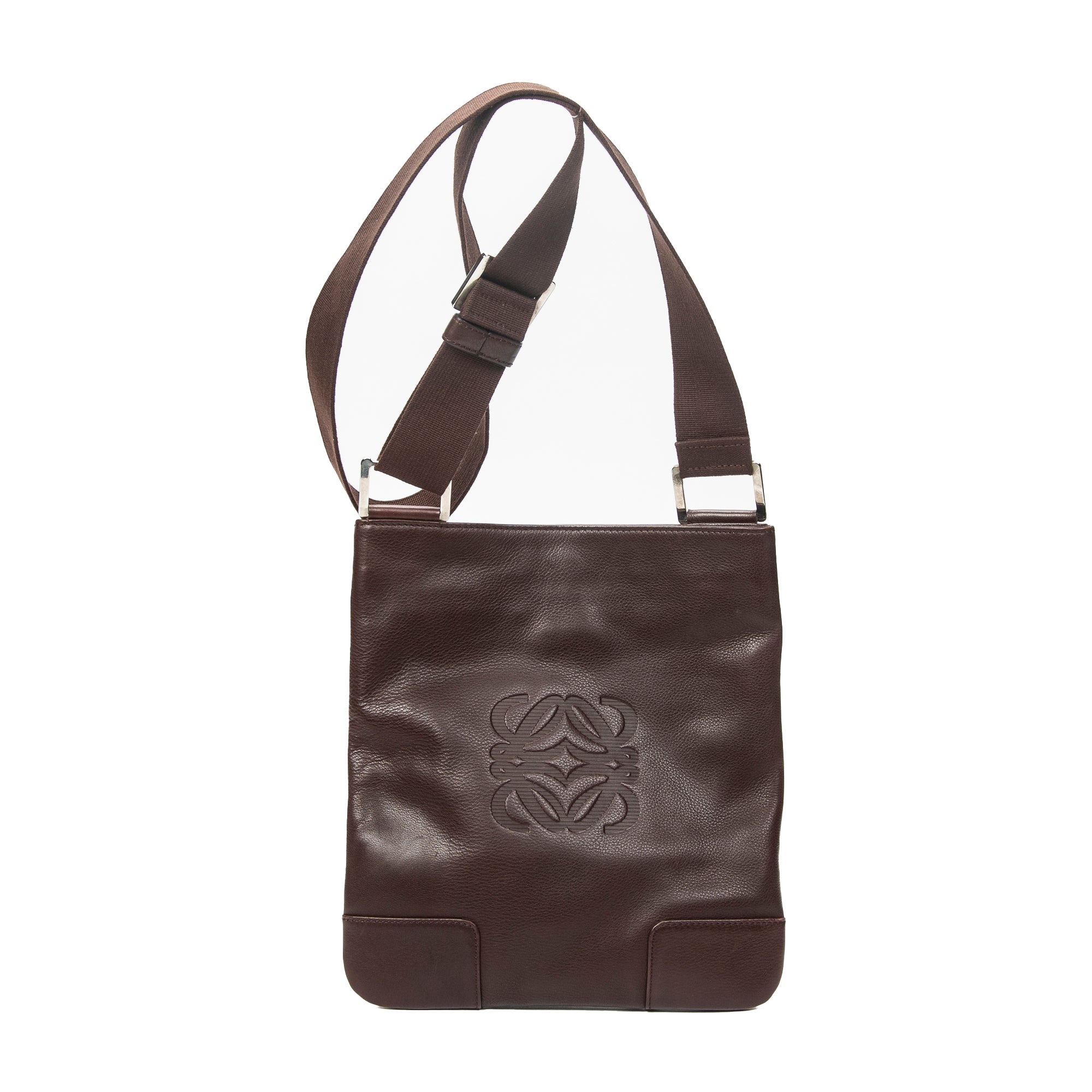 Shoulder Bag Anagram Crossbody Brown Calfskin Leather