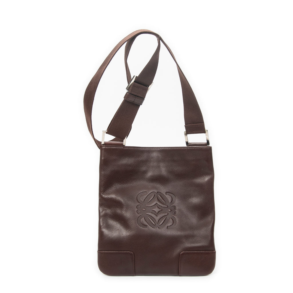 Shoulder Bag Anagram Crossbody Brown Calfskin Leather