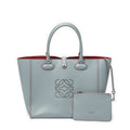 Shoulder Bag Leo Tote Grey Calfskin Leather