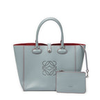 Shoulder Bag Leo Tote Grey Calfskin Leather