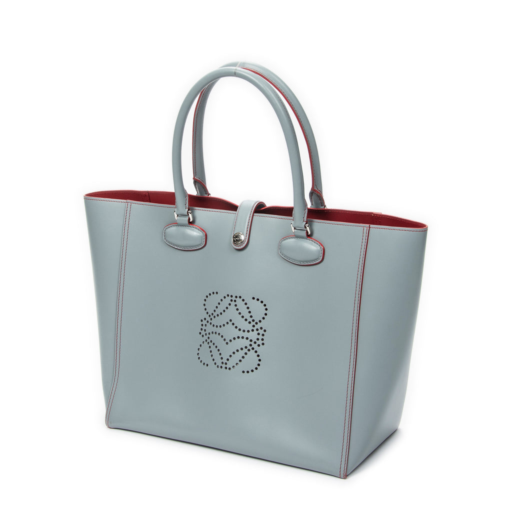 Shoulder Bag Leo Tote Grey Calfskin Leather