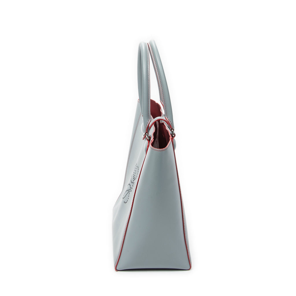 Shoulder Bag Leo Tote Grey Calfskin Leather