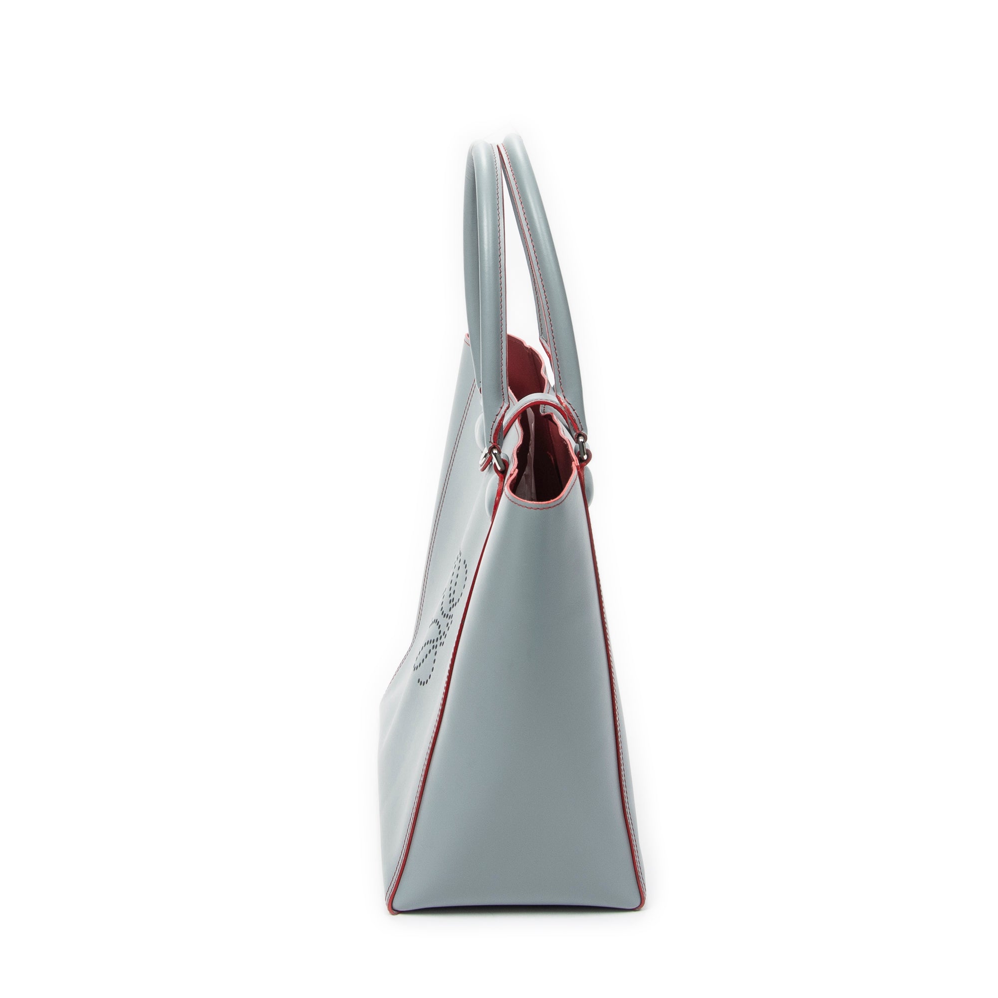 Shoulder Bag Leo Tote Grey Calfskin Leather