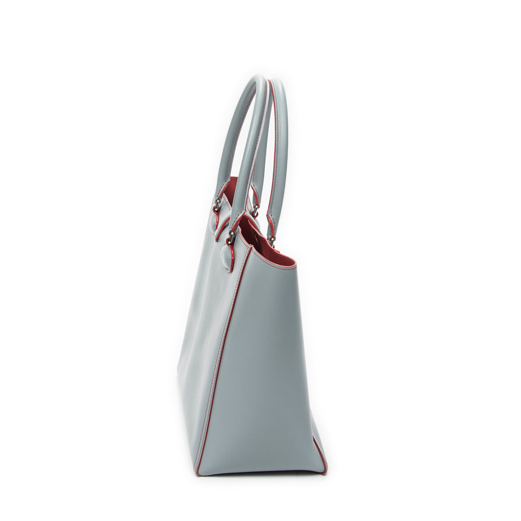 Shoulder Bag Leo Tote Grey Calfskin Leather