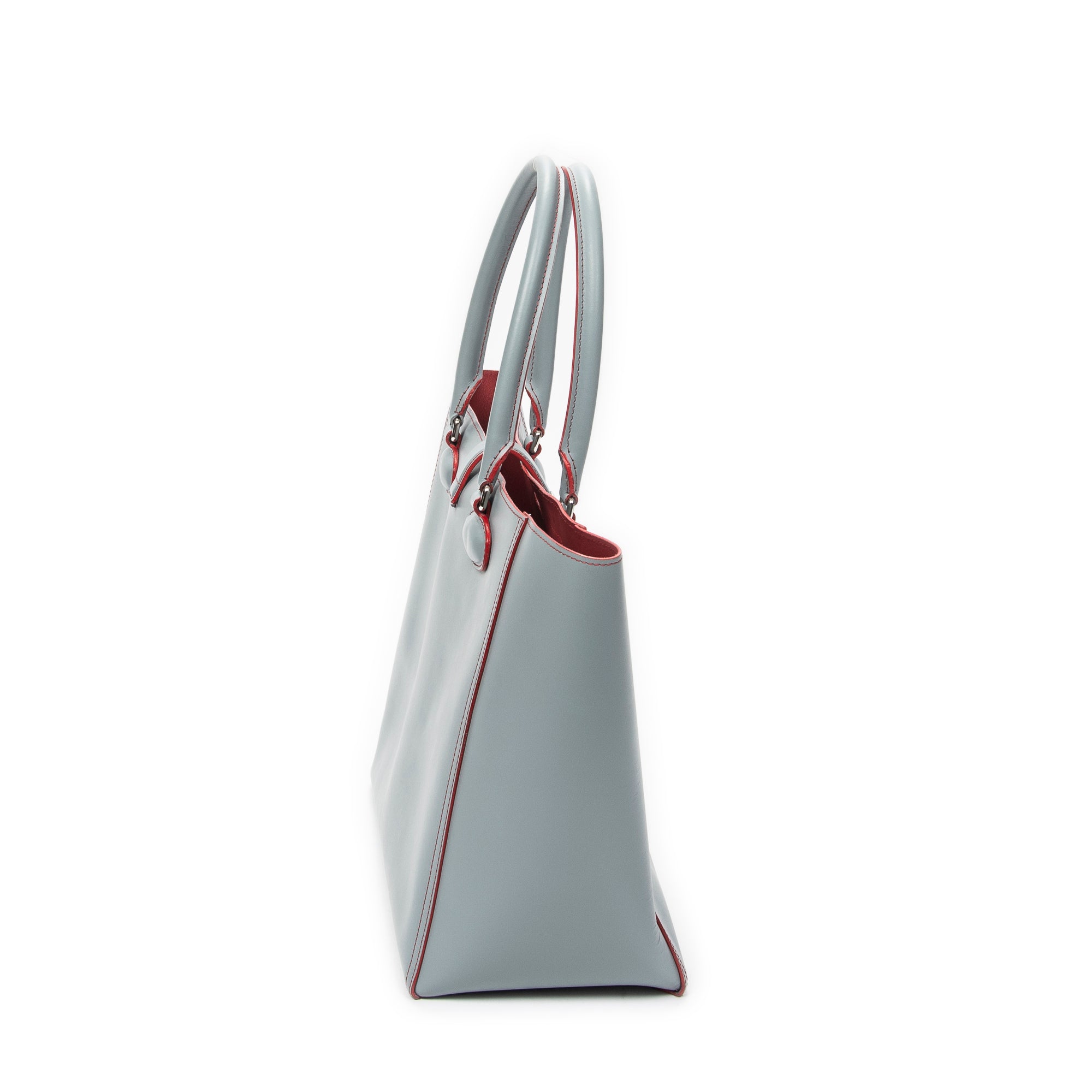 Shoulder Bag Leo Tote Grey Calfskin Leather