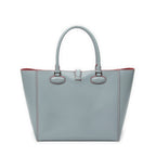 Shoulder Bag Leo Tote Grey Calfskin Leather