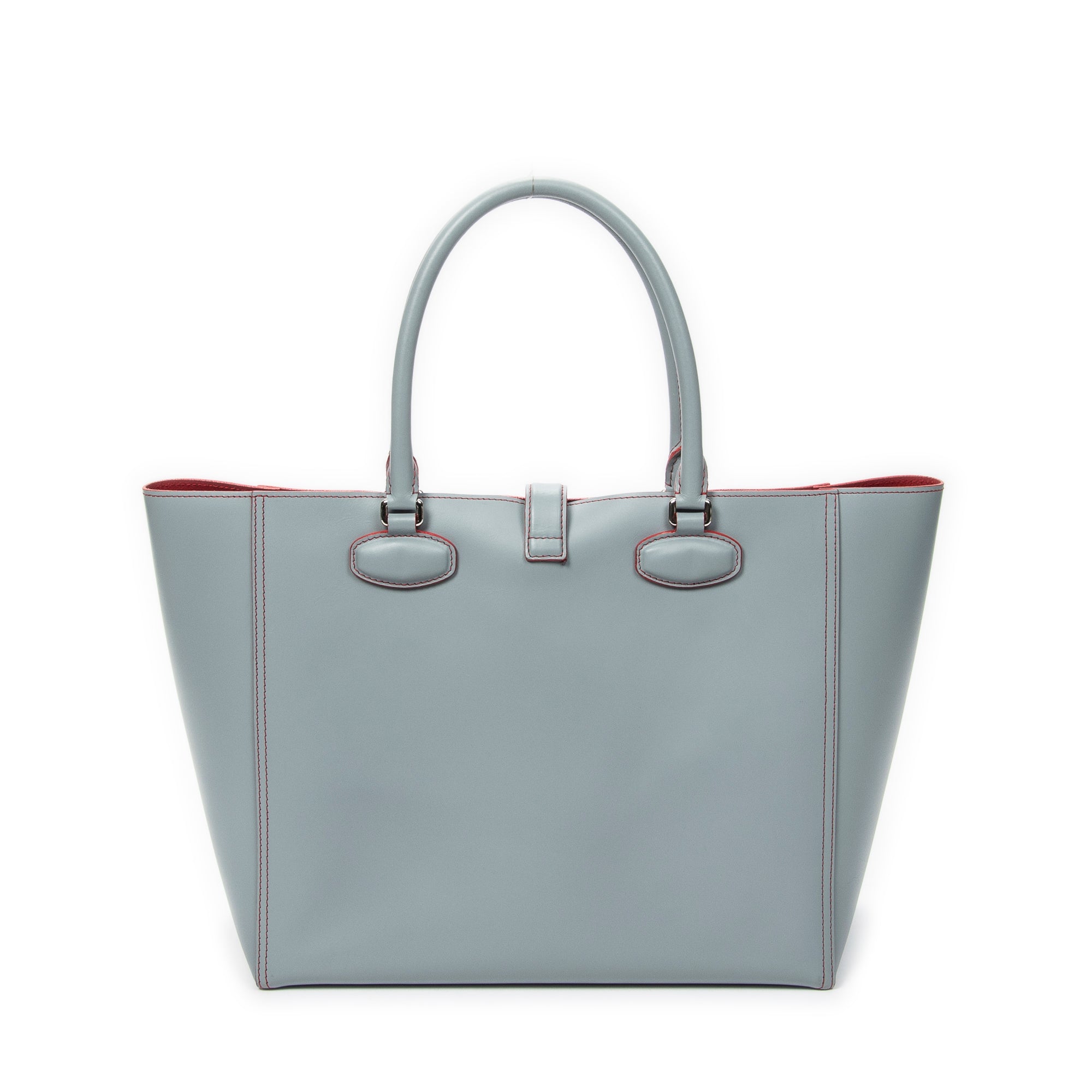 Shoulder Bag Leo Tote Grey Calfskin Leather