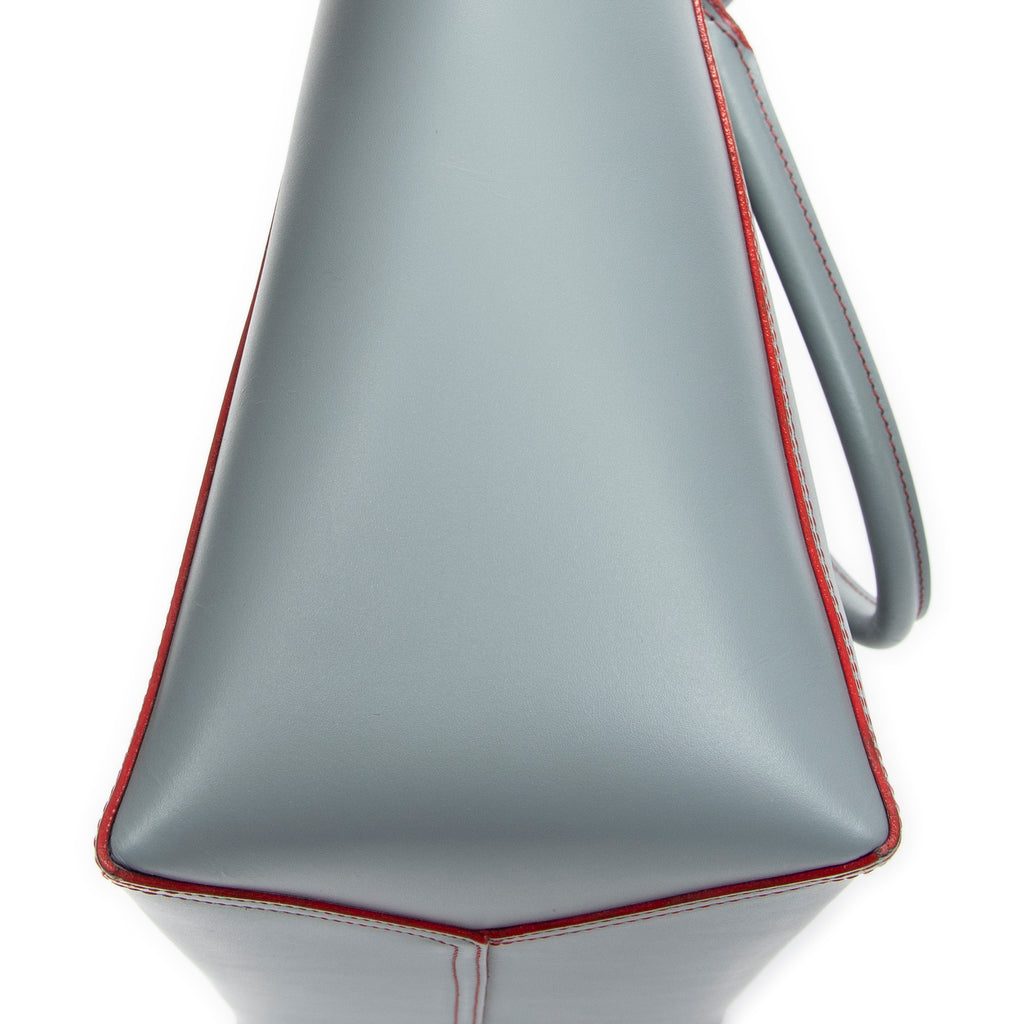 Shoulder Bag Leo Tote Grey Calfskin Leather