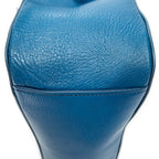 Shoulder Bag Convertible Square Tote Blue Goatskin Leather