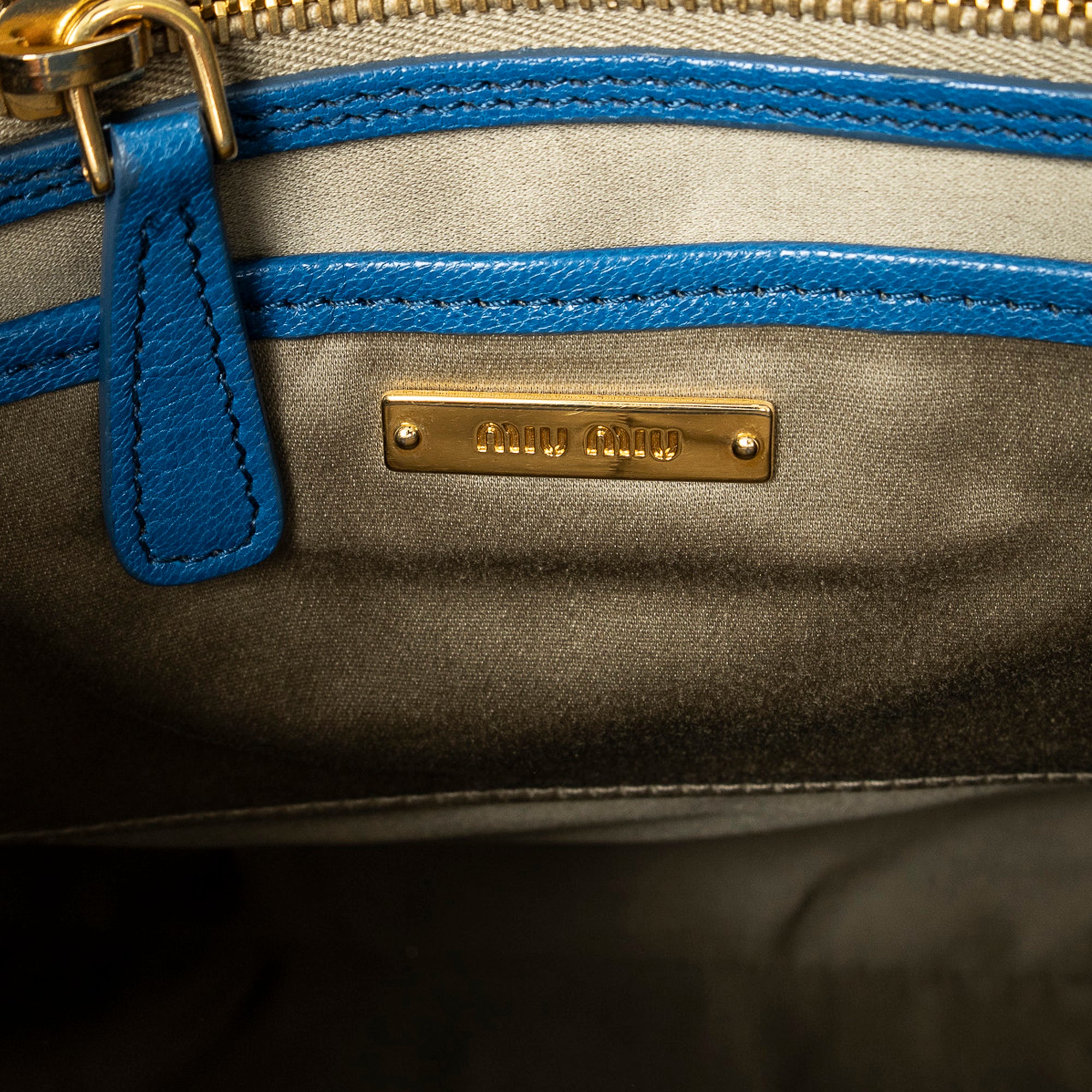 Shoulder Bag Convertible Square Tote Blue Goatskin Leather