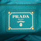 Shoulder Bag Convertible Zip Tote Teal Vitello Daino Leather