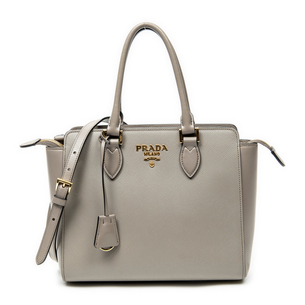 Shoulder Bag Small Top Handle Crossbody Grey Saffiano Leather