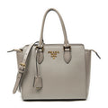 Shoulder Bag Small Top Handle Crossbody Grey Saffiano Leather
