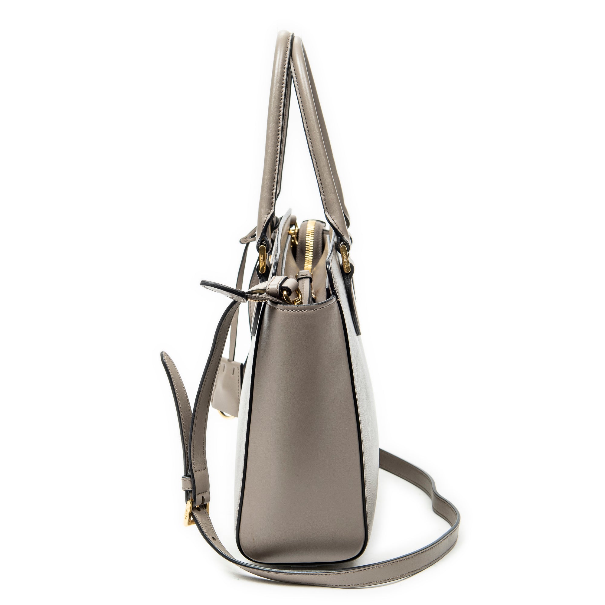 Shoulder Bag Small Top Handle Crossbody Grey Saffiano Leather