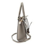 Shoulder Bag Small Top Handle Crossbody Grey Saffiano Leather