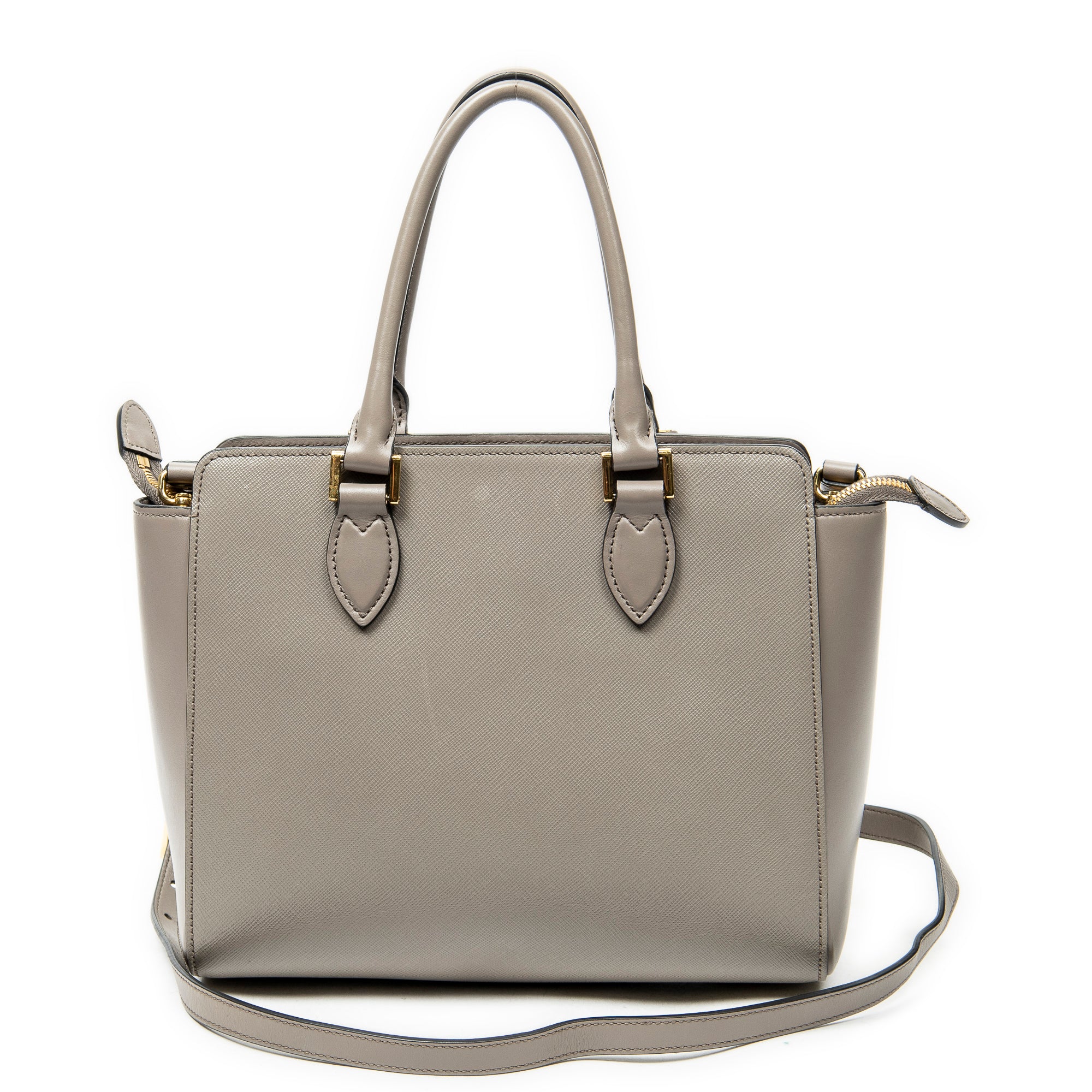 Shoulder Bag Small Top Handle Crossbody Grey Saffiano Leather