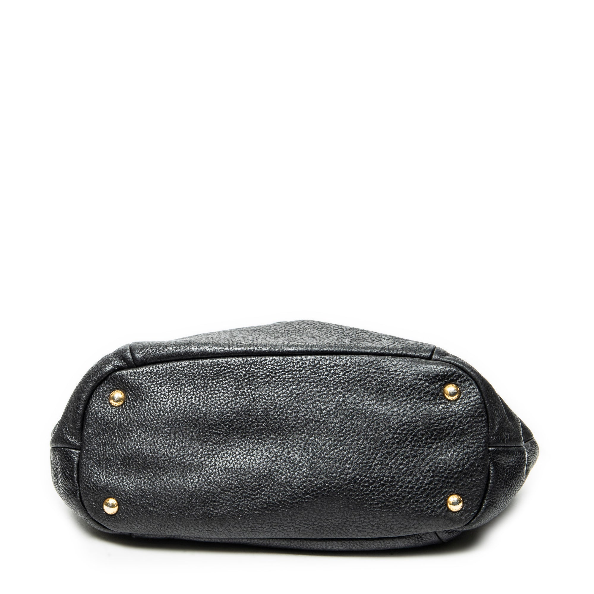 Shoulder Bag Convertible Snap Tote Black Vitello Daino Leather