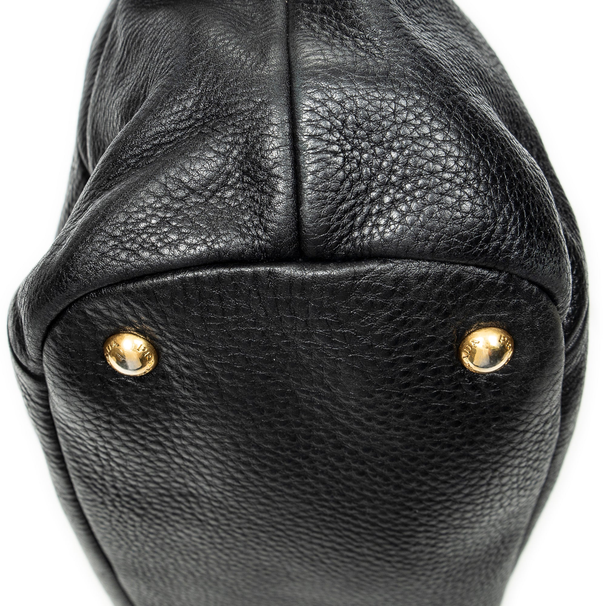 Shoulder Bag Convertible Snap Tote Black Vitello Daino Leather