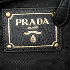 Shoulder Bag Convertible Snap Tote Black Vitello Daino Leather