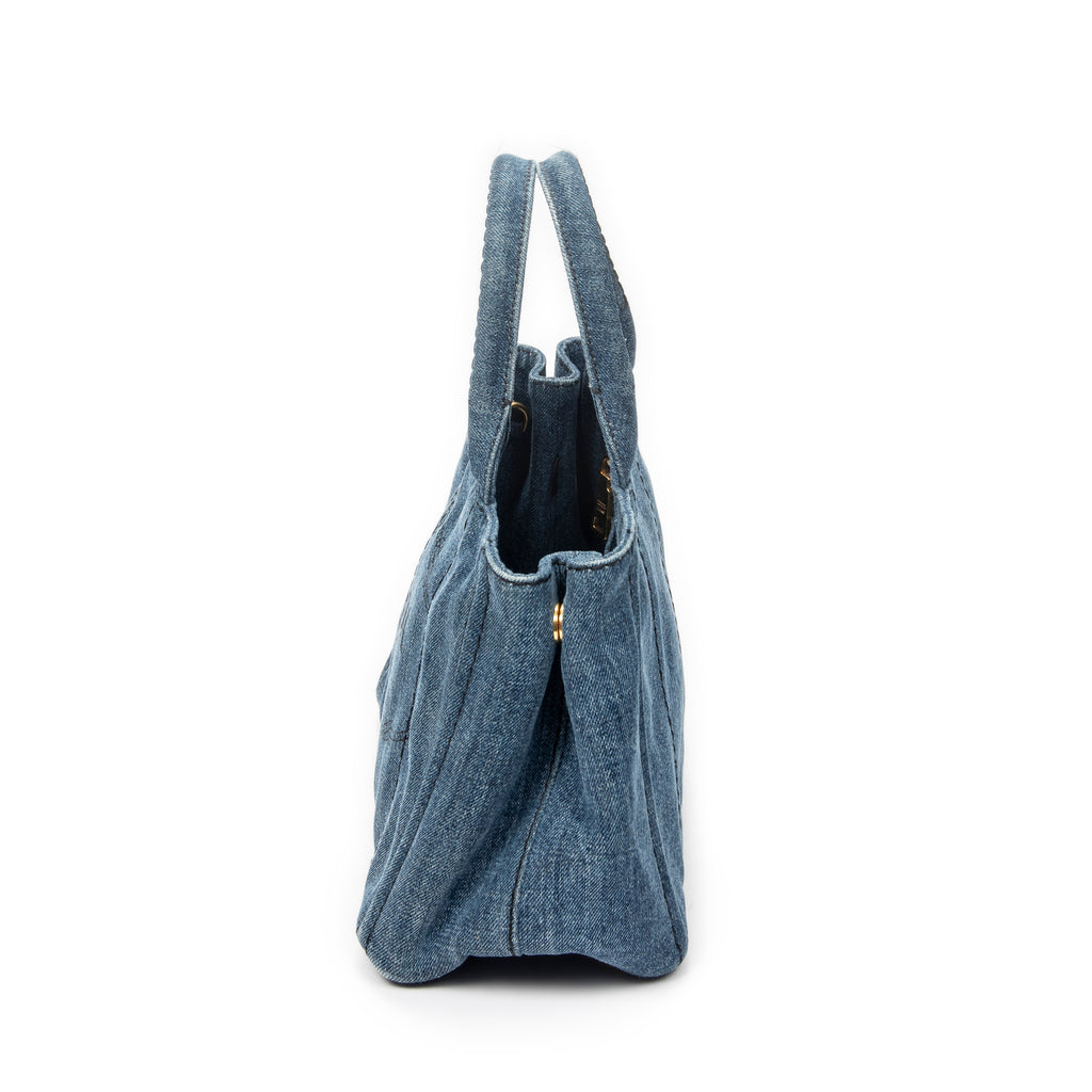 Shoulder Bag Small Canapa Tote Blue Denim Canapa Denim Canvas
