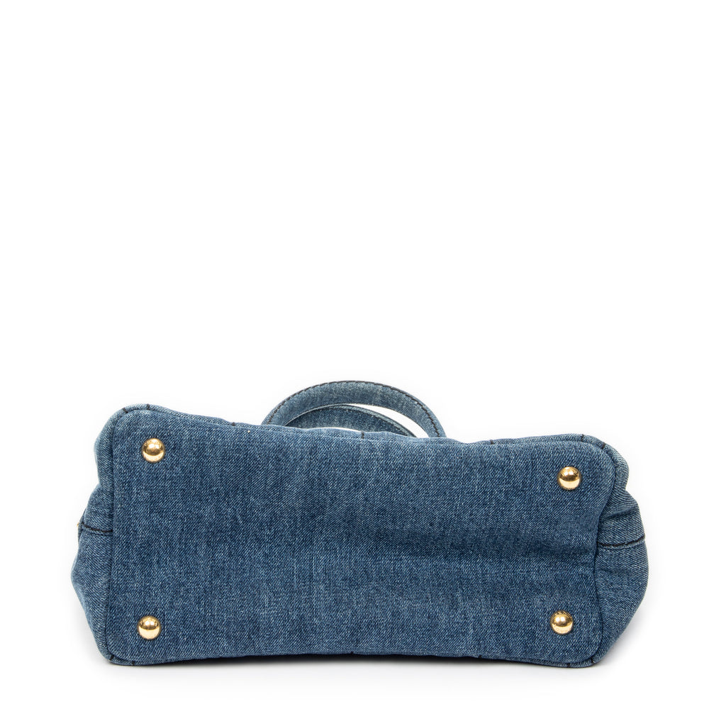 Shoulder Bag Small Canapa Tote Blue Denim Canapa Denim Canvas