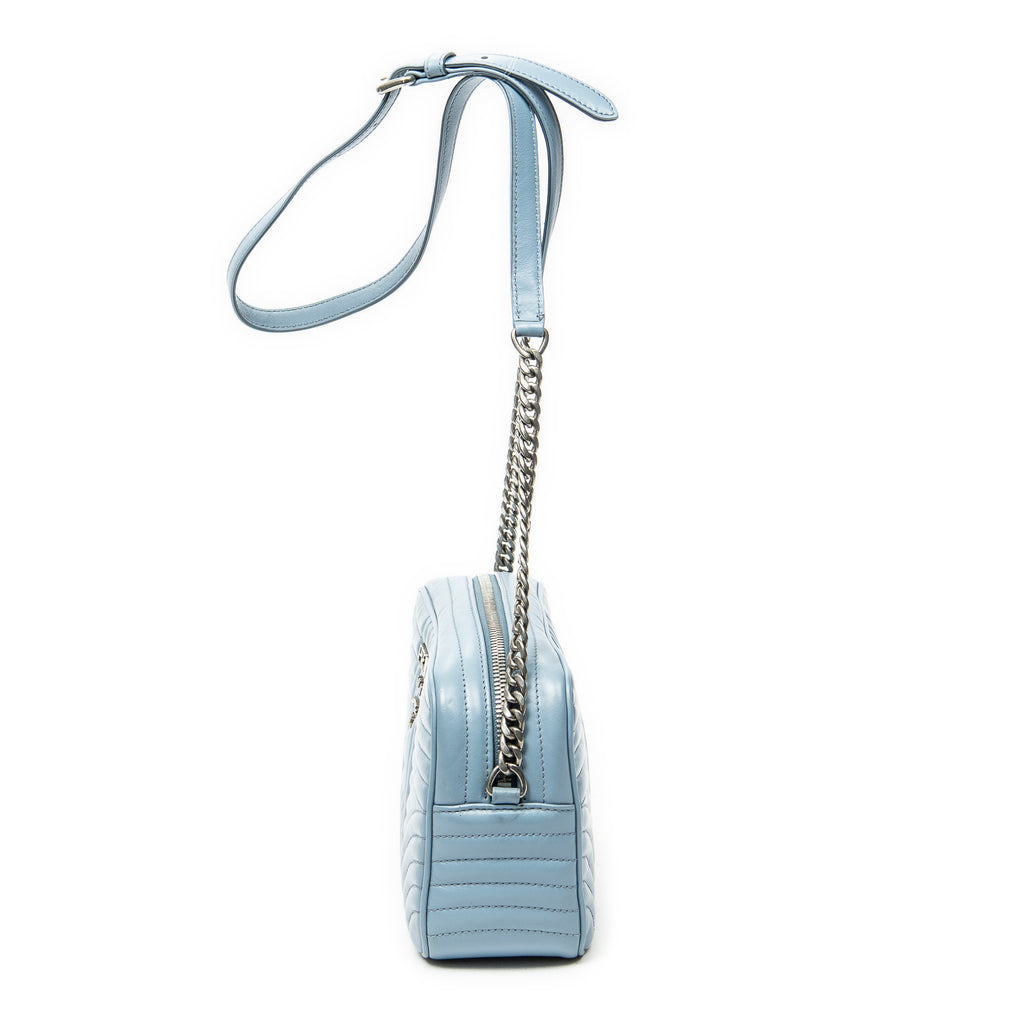 Shoulder Bag Diagramme Camera Crossbody Light Blue Quilted Diagramme Leather