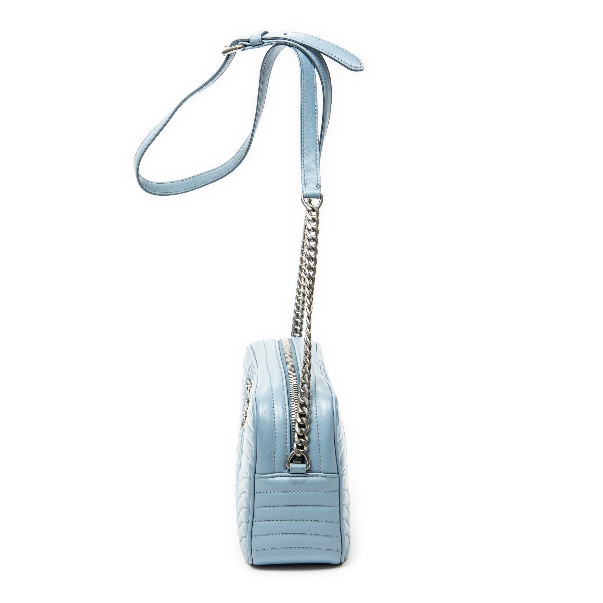 Shoulder Bag Diagramme Camera Crossbody Light Blue Quilted Diagramme Leather