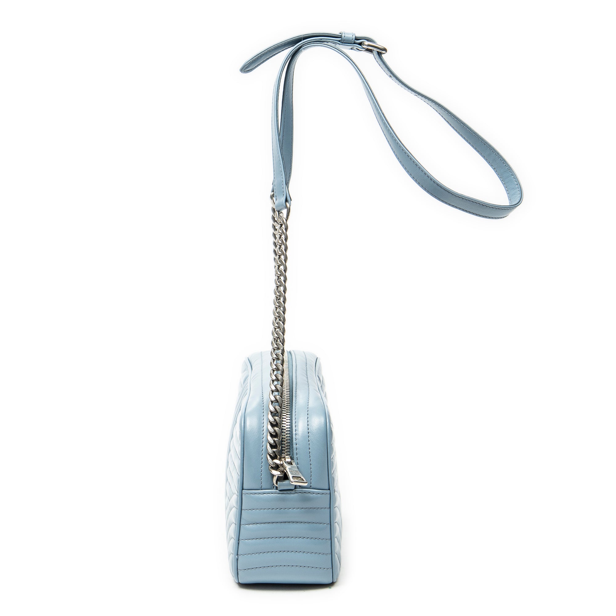 Shoulder Bag Diagramme Camera Crossbody Light Blue Quilted Diagramme Leather