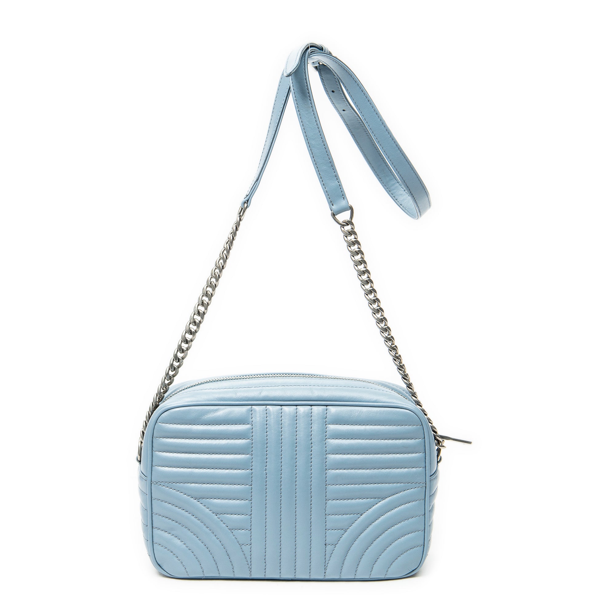 Shoulder Bag Diagramme Camera Crossbody Light Blue Quilted Diagramme Leather