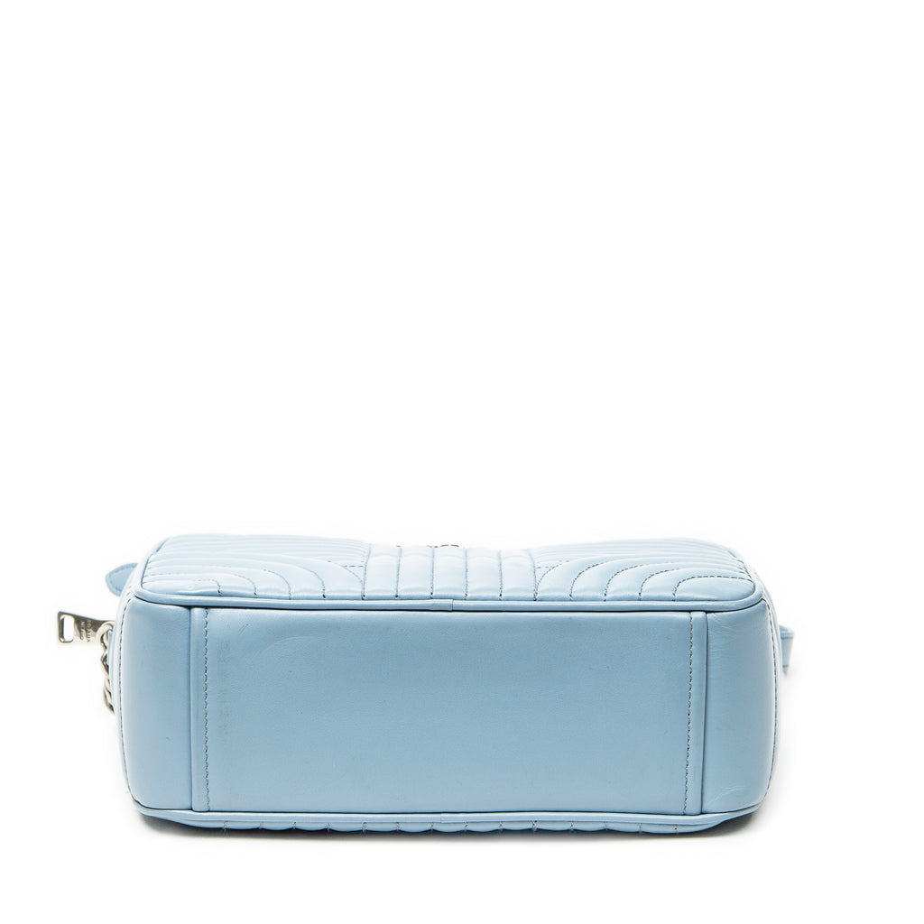 Shoulder Bag Diagramme Camera Crossbody Light Blue Quilted Diagramme Leather