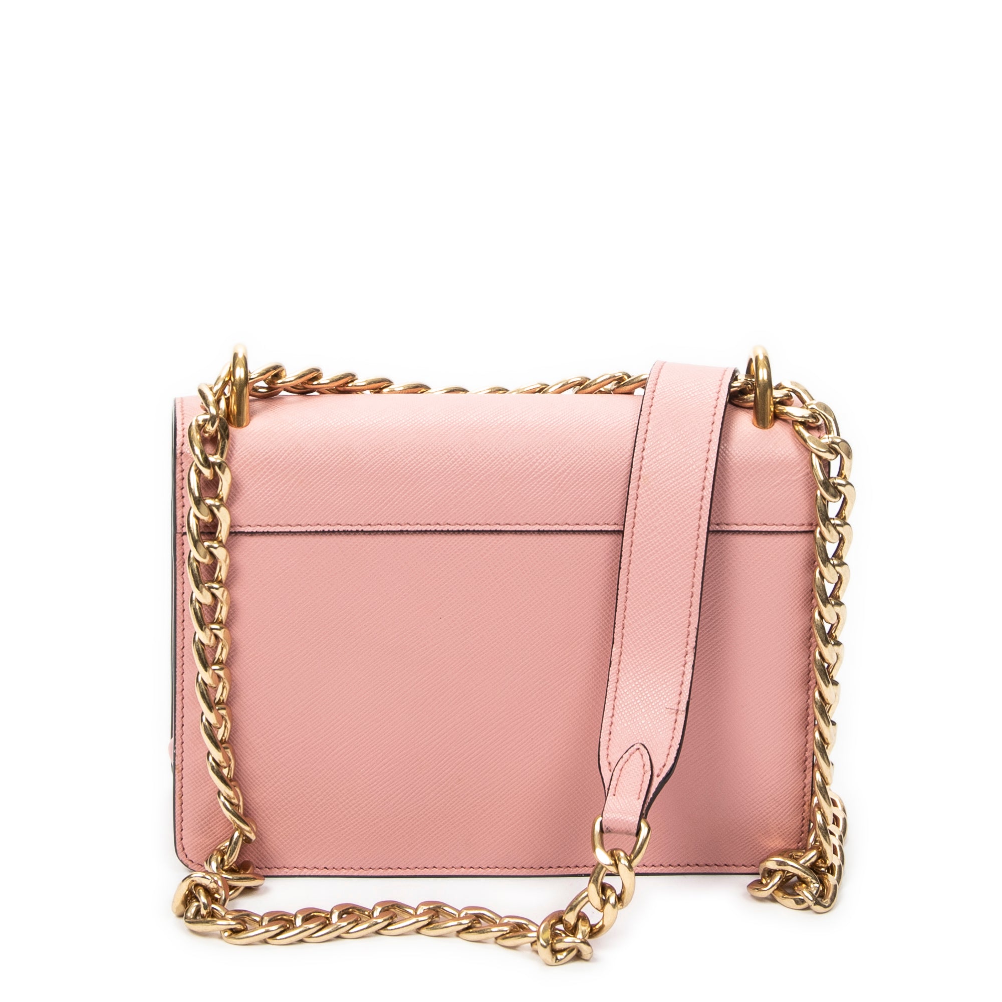 Shoulder Bag Full Flap Crossbody Pink Saffiano Leather