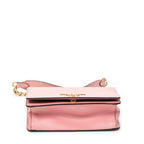 Shoulder Bag Full Flap Crossbody Pink Saffiano Leather