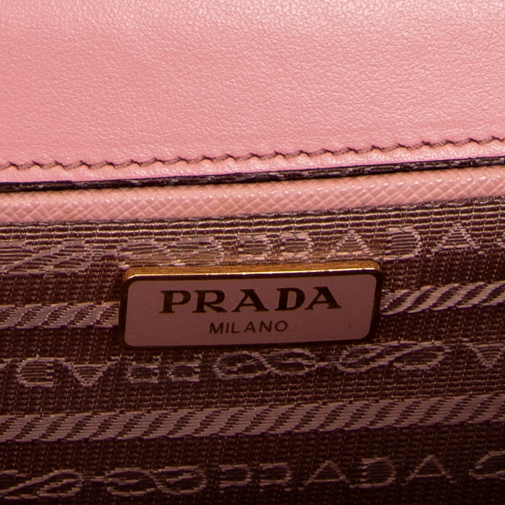 Shoulder Bag Full Flap Crossbody Pink Saffiano Leather