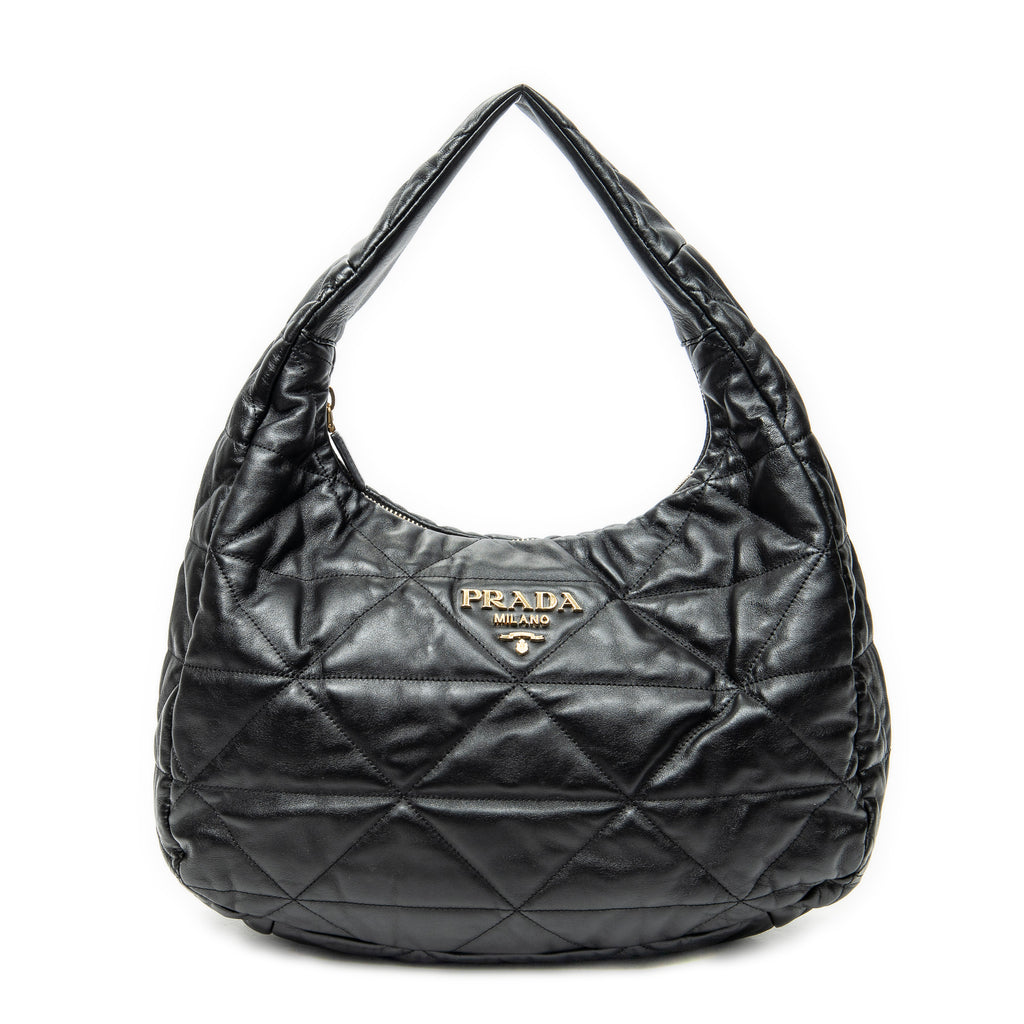 Shoulder Bag Large Spectrum Hobo Black Quilted Calfskin Leather