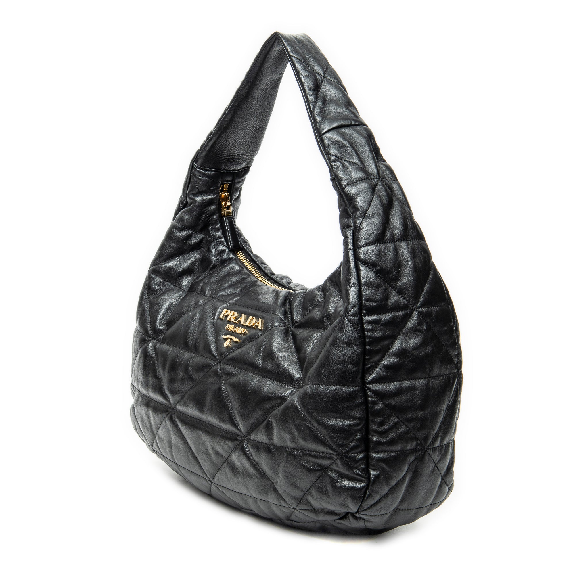 Shoulder Bag Large Spectrum Hobo Black Quilted Calfskin Leather