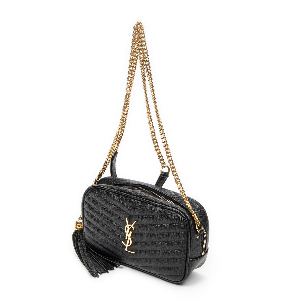 Shoulder Bag Mini Lou Camera Bag Black Quilted Grain de Poudre Leather