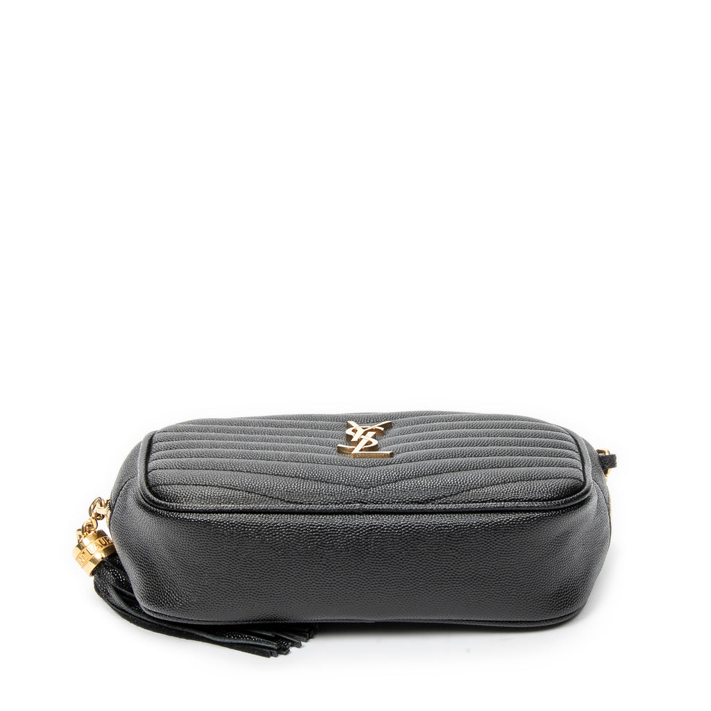 Shoulder Bag Mini Lou Camera Bag Black Quilted Grain de Poudre Leather