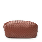 Shoulder Bag Zip Hobo Brown Intrecciato Leather