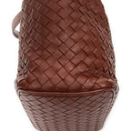 Shoulder Bag Zip Hobo Brown Intrecciato Leather