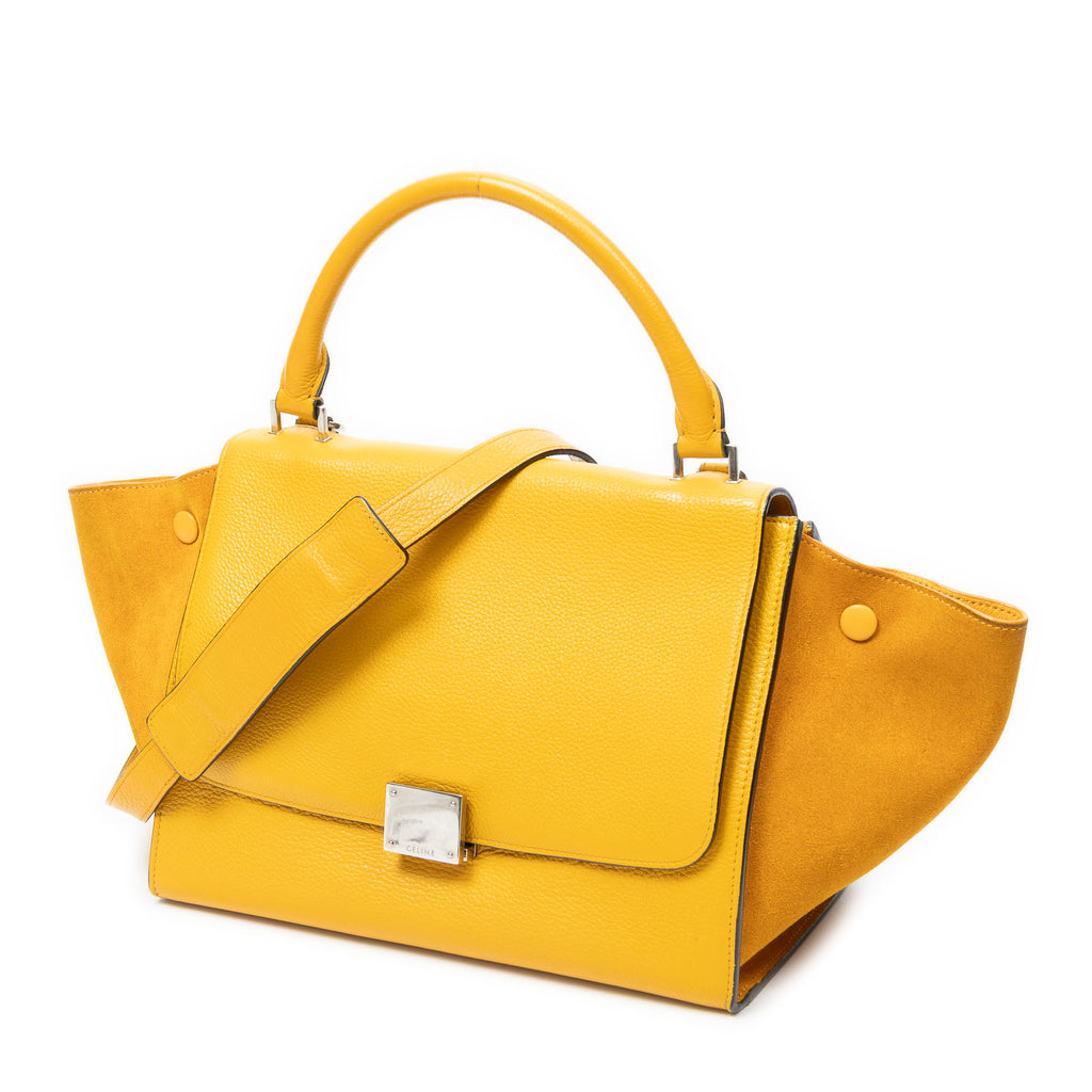 Shoulder Bag Medium Trapeze Yellow Grained Calfskin Leather
