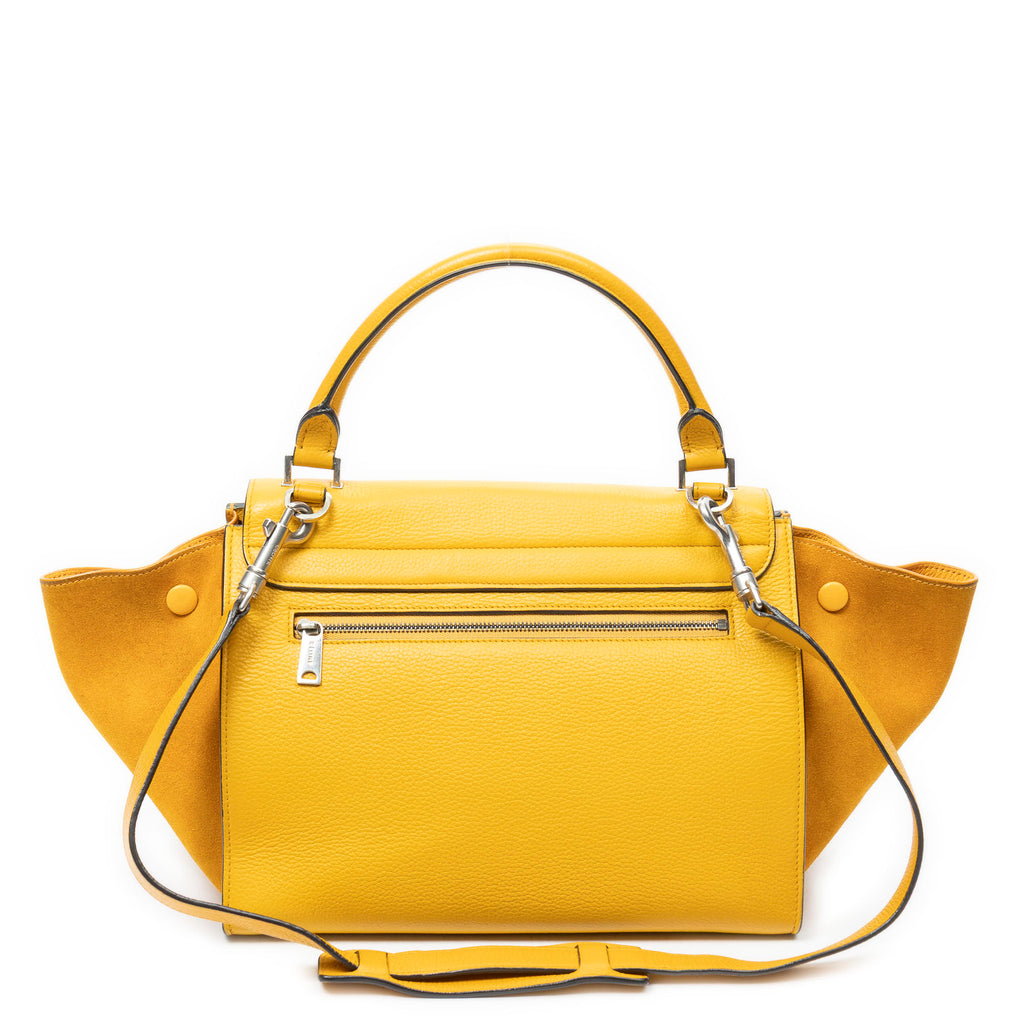Shoulder Bag Medium Trapeze Yellow Grained Calfskin Leather