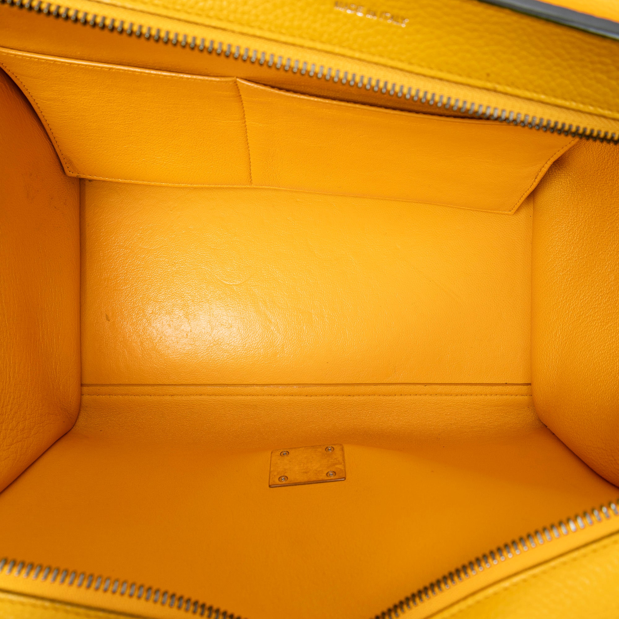 Shoulder Bag Medium Trapeze Yellow Grained Calfskin Leather