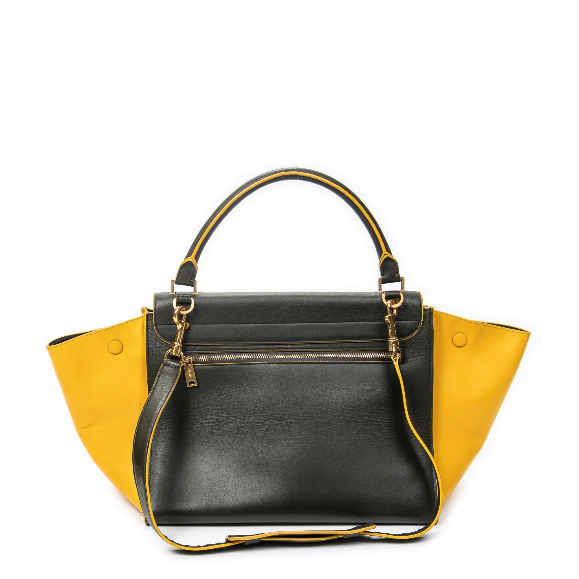 Shoulder Bag Medium Trapeze Green Calfskin Leather