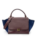 Shoulder Bag Medium Trapeze Burgundy Calfskin Leather
