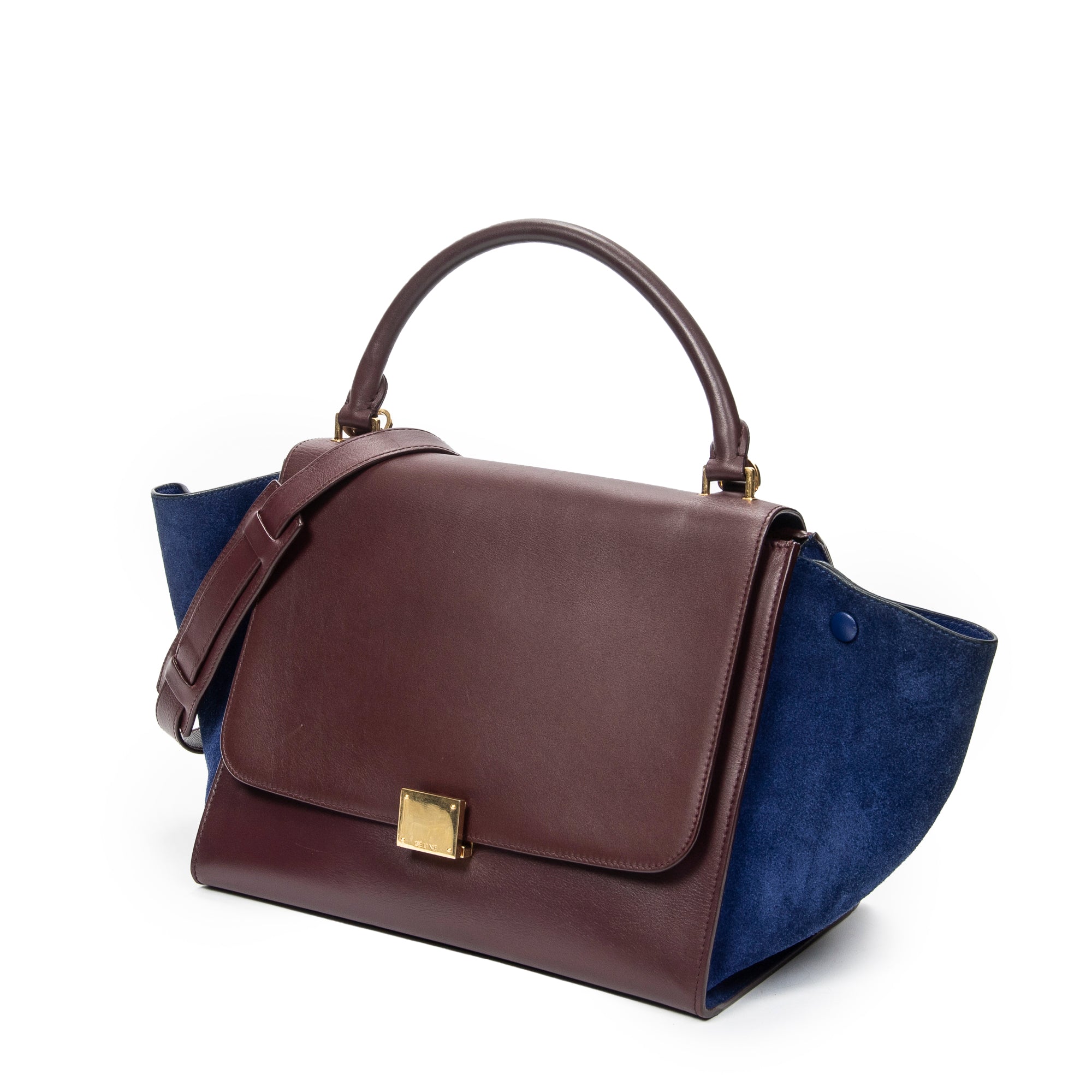 Shoulder Bag Medium Trapeze Burgundy Calfskin Leather