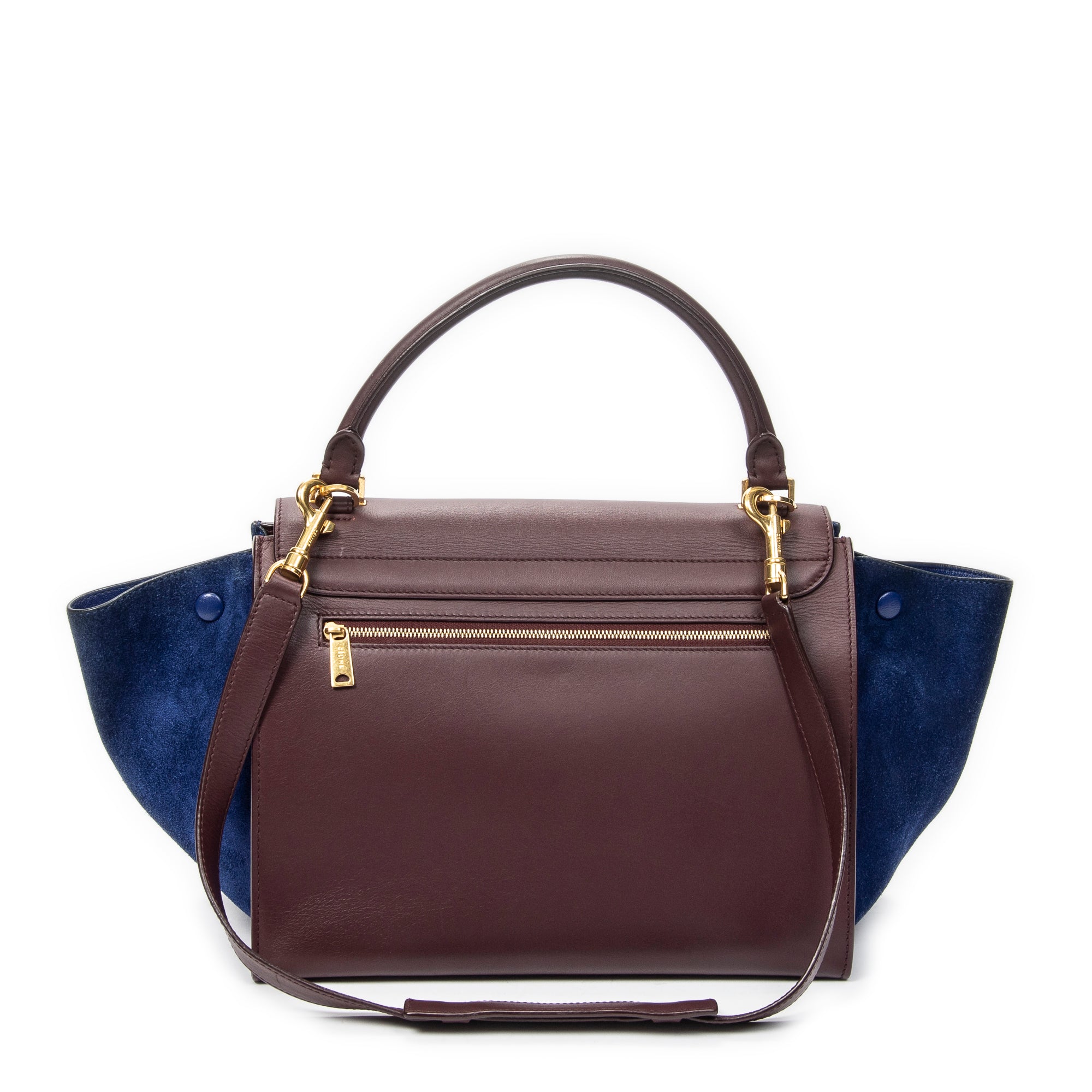 Shoulder Bag Medium Trapeze Burgundy Calfskin Leather