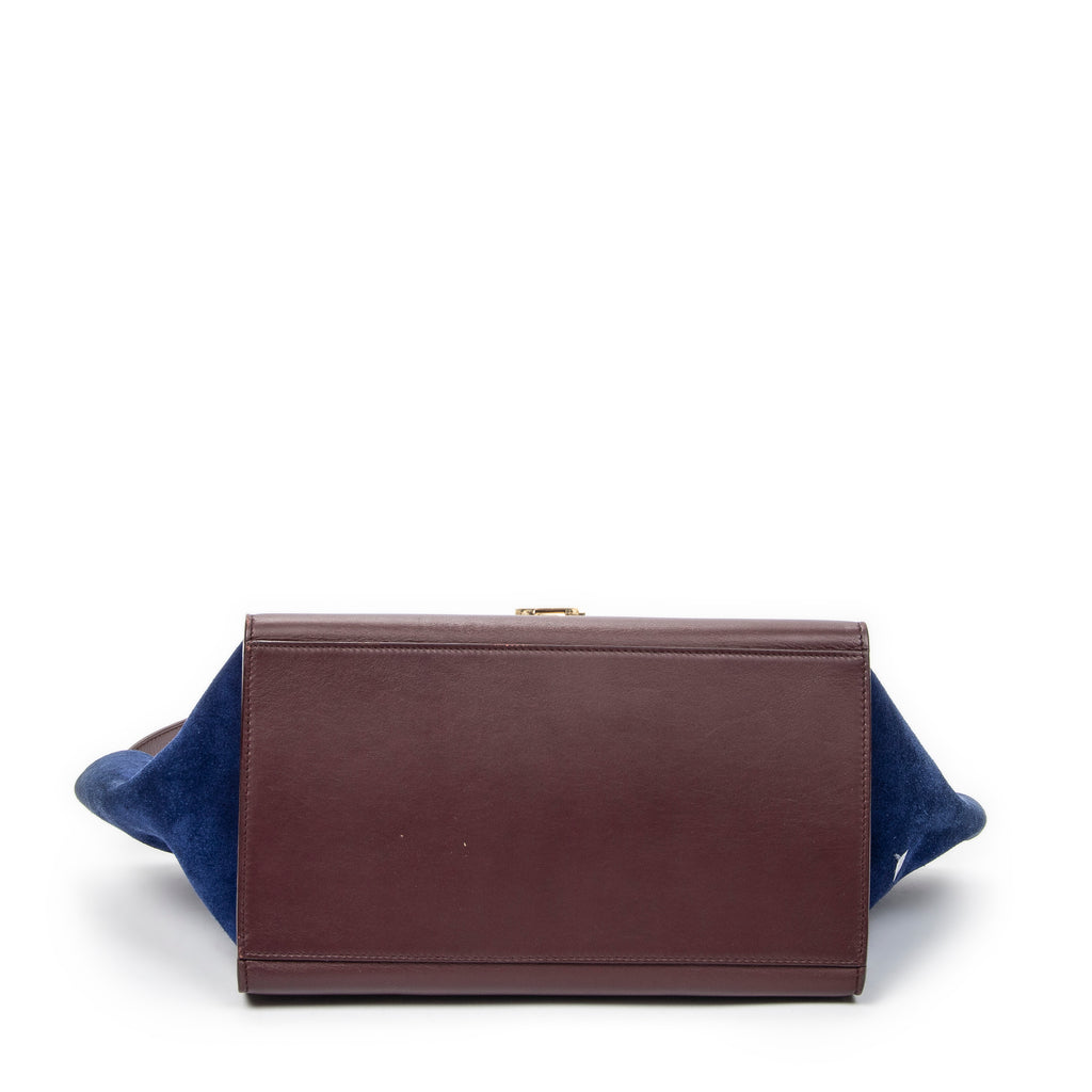 Shoulder Bag Medium Trapeze Burgundy Calfskin Leather
