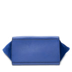 Shoulder Bag Small Trapeze Blue Grained Calfskin Leather