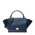 Shoulder Bag Medium Trapeze Navy Grained Calfskin Leather